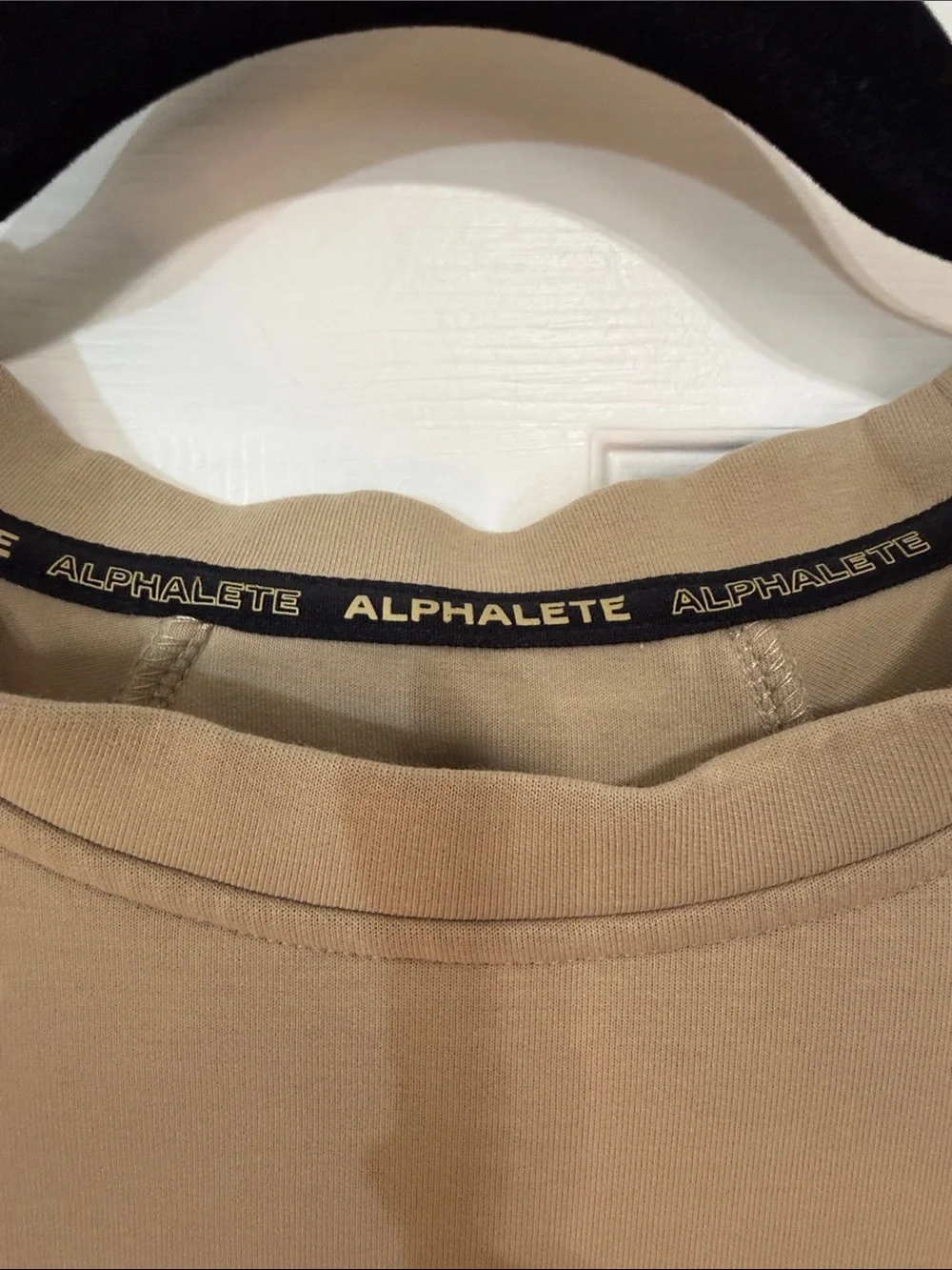 Alphalete Elements Crewneck Sweatshirt in Tan